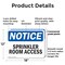 Signmission Sprinkler Room Access, 18 in W x Rectangle, Plastic OS-2PACK-NS-P-1218-L-18405 - alternate 6